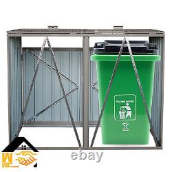 Outdoor Storage Box Sheds Horizontal Cabinet Box for Trash Cans Gray