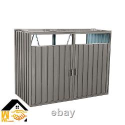 Outdoor Storage Box Sheds Horizontal Cabinet Box for Trash Cans Gray