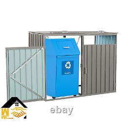 Outdoor Storage Box Sheds Horizontal Cabinet Box for Trash Cans Gray