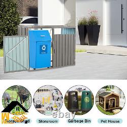 Outdoor Storage Box Sheds Horizontal Cabinet Box for Trash Cans Gray