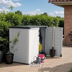 Outdoor Storage Cabinet 26 Cu Ft with Pad-Lockable Doors, Horizontal Storage