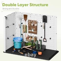 Outdoor Storage Cabinet 26 Cu Ft with Pad-Lockable Doors, Horizontal Storage