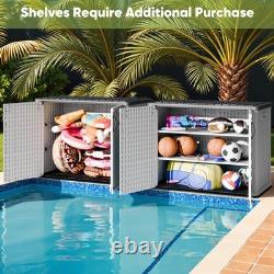 Outdoor Storage Cabinet 26 Cu Ft with Pad-Lockable Doors, Horizontal Storage