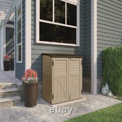 Outdoor Storage Deck Box 3 Doors Backyard Tool Durable Horizontal Storage Shed