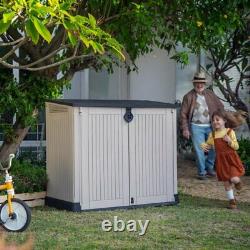 Outdoor Storage Garden Shed Backyard Door Utility Tool Garbage Box 30 C ft Resin