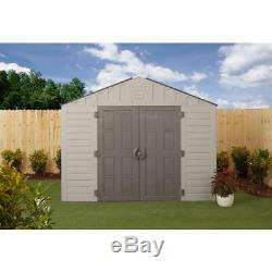 Outdoor Storage Shed 10 ft. X 8 ft. Resin Heavy Duty Floor Panels Gray