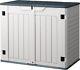 Outdoor Storage Shed 28cuft Horizontal Outdoor Storage Cabinet Weather Resistant