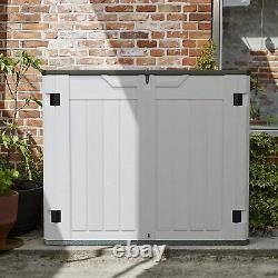 Outdoor Storage Shed 28CuFt Horizontal Outdoor Storage Cabinet Weather Resistant