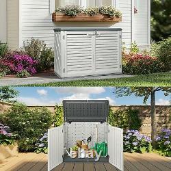 Outdoor Storage Shed 34 Cu Ft Horizontal Outdoor Storage Cabinet Lockable Shed