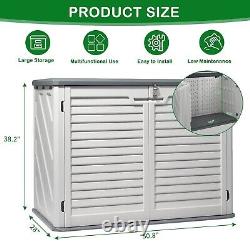 Outdoor Storage Shed 34 Cu Ft Horizontal Outdoor Storage Cabinet Lockable Shed
