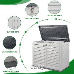 Outdoor Storage Shed 34 Cu Ft Horizontal Outdoor Storage Cabinet Lockable Shed