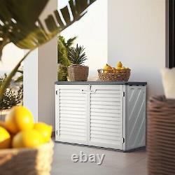 Outdoor Storage Shed 34 Cu Ft Horizontal Outdoor Storage Cabinet Lockable Shed