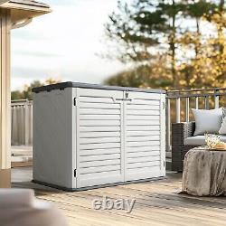 Outdoor Storage Shed 34 Cu Ft Horizontal Outdoor Storage Cabinet Lockable Shed