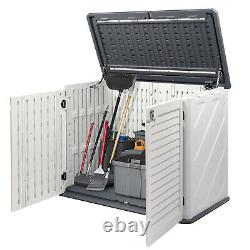 Outdoor Storage Shed 34 Cu Ft Horizontal Outdoor Storage Cabinet Lockable Shed