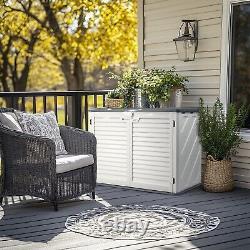 Outdoor Storage Shed 34 Cu Ft Horizontal Outdoor Storage Cabinet Lockable Shed