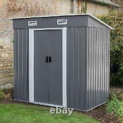 Outdoor Storage Shed 3.5 x 6FT Lockable Organizer for Garden Backyard Tools Gray