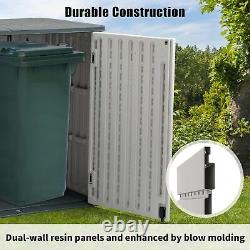 Outdoor Storage Shed, All-Weather Horizontal Tool Shed, Multi-Opening Door