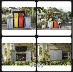 Outdoor Storage Shed Horizontal Plastic 5 W x 3 D Gardening Tools Trash Bins NEW