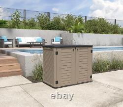 Outdoor Storage Shed Horizontal Storage Box Waterproof for Garden, Patios, Bac