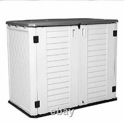 Outdoor Storage Shed, Horizontal Storage Shed Waterproof for Garden, Patios Ba