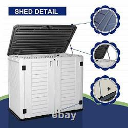 Outdoor Storage Shed, Horizontal Storage Shed Waterproof for Garden, Patios Ba