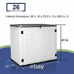 Outdoor Storage Shed, Horizontal Storage Shed Waterproof for Garden, Patios Ba