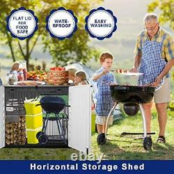 Outdoor Storage Shed, Horizontal Storage Shed Waterproof for Garden, Patios Ba