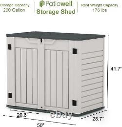 Outdoor Storage Shed Horizontal Storage Shed for Patio, Garden, Backyards
