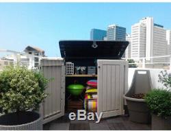Outdoor Storage Shed Lockable 30 Cu Ft 2 Doors Lid Top Weather Resistant Plastic