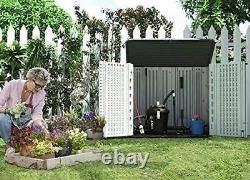 Outdoor Storage Shed Multi-Function, 4.2 x 3.4 Foot Lockable Horizontal St