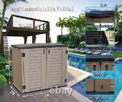 Outdoor Storage Shed Multi-Function, Lockable Horizontal Storage Unit