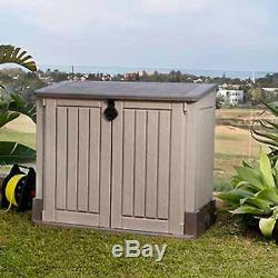 Outdoor Storage Shed Plastic Garden Cabinet All-Weather Utility Box Pool Lawn