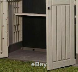 Outdoor Storage Shed Plastic Garden Cabinet All Weather Utility Box Pool Lawn