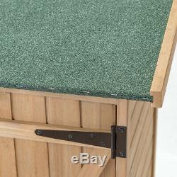 Outdoor Storage Shed Wood Cabinet Garden Patio Tool Organiser DIY Furniture 64in