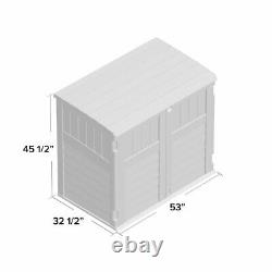 Outdoor Storage Utility Shed Gray Resin Tool Cabinet Garden Patio Yard Deck Box