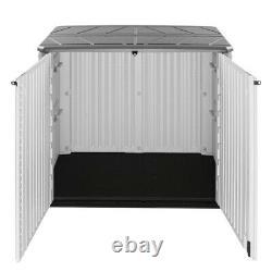 Outdoor Storage Utility Shed Patio Garden Horizontal Tool Cabinet HDPE Resin Box