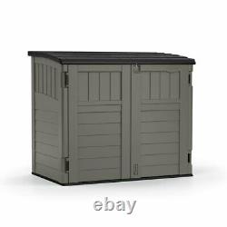 Outdoor Storage Utility Shed Resin Tool Cabinet Gray Garden Patio Yard Deck Box