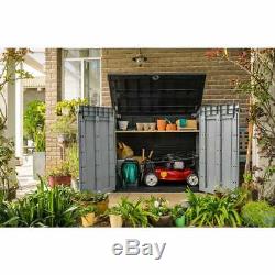 Outdoor Storage Utility Shed Tool Cabinet Garden Patio Backyard Deck Box Resin