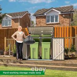 Outdoor Trash Can Storage Bike Shed, Horizontal Storages Cabinet Waterproof
