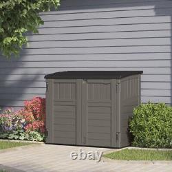 Outdoor Utility Shed Gray Resin Tool Cabinet Plastic Garden Yard Patio Deck Box