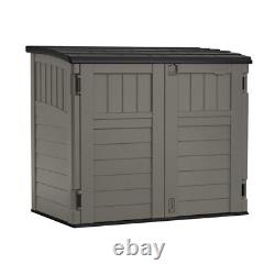 Outdoor Utility Shed Gray Resin Tool Cabinet Plastic Garden Yard Patio Deck Box