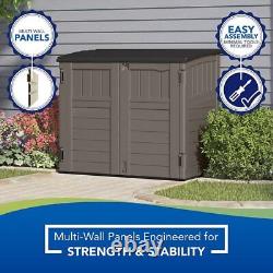 Outdoor Utility Shed Gray Resin Tool Cabinet Plastic Garden Yard Patio Deck Box