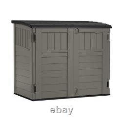 Outdoor Utility Shed Gray Tool Cabinet Resin Plastic Garden Patio Deck Box