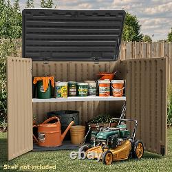 Outdoor Weather-Resistant Horizontal Storage Shed, 35 Cu Ft Capacity, Lockable a