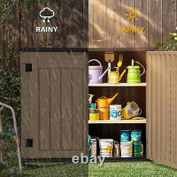 Outdoor Weather-Resistant Horizontal Storage Shed, 35 Cu Ft Capacity, Lockable a