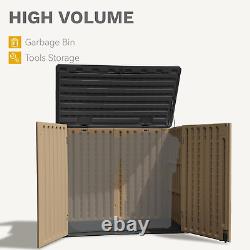 Outdoor Weather-Resistant Horizontal Storage Shed, 35 Cu Ft Capacity, Lockable a