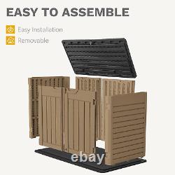 Outdoor Weather-Resistant Horizontal Storage Shed, 35 Cu Ft Capacity, Lockable a