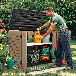 Outdoor Weather-Resistant Horizontal Storage Shed, 35 Cu Ft Capacity, Lockable a