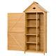 Outdoor Wooden Storage Shed Single Door 5 Shelves Lockable 70 High