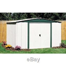 Patio Storage Shed 8x6Ft Sturdy Double Wall Outdoor Steel Wood Grain Texture